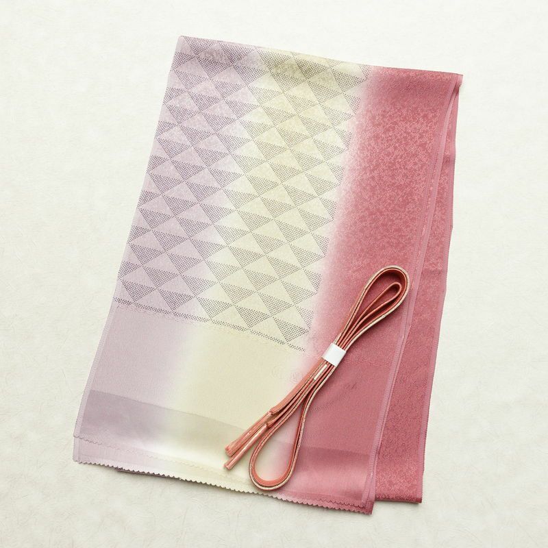 帯揚げ帯締めセット 美品 セット品 平組 正絹 古典柄 ちりめん 鱗 フォーマル 和装小物 多色使い_画像1