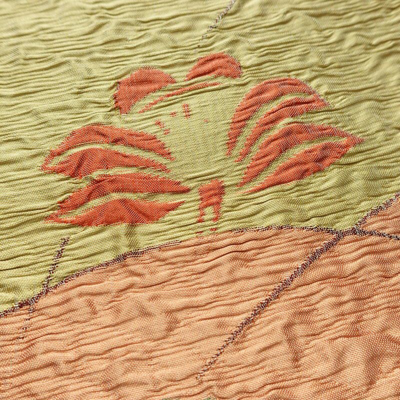 名古屋帯 太鼓柄 ふくれ織 正絹 花柄 通し仕立て なごや帯 リサイクル帯 帯 ピンク_画像3