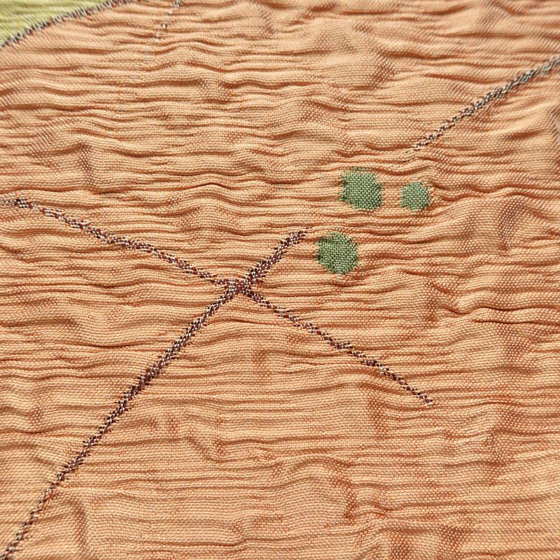 名古屋帯 太鼓柄 ふくれ織 正絹 花柄 通し仕立て なごや帯 リサイクル帯 帯 ピンク_画像4