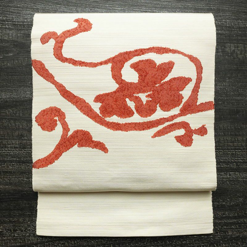 名古屋帯 太鼓柄 良品 正絹 幾何学柄・抽象柄 通し仕立て なごや帯 リサイクル帯 帯 シンプル 白_画像1