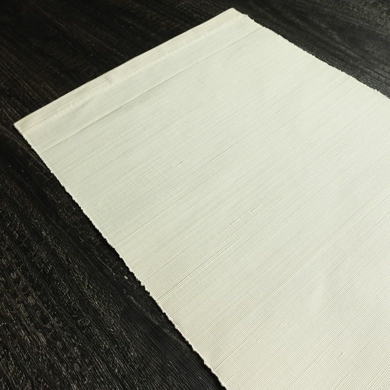 名古屋帯 太鼓柄 良品 正絹 幾何学柄・抽象柄 通し仕立て なごや帯 リサイクル帯 帯 シンプル 白_画像17