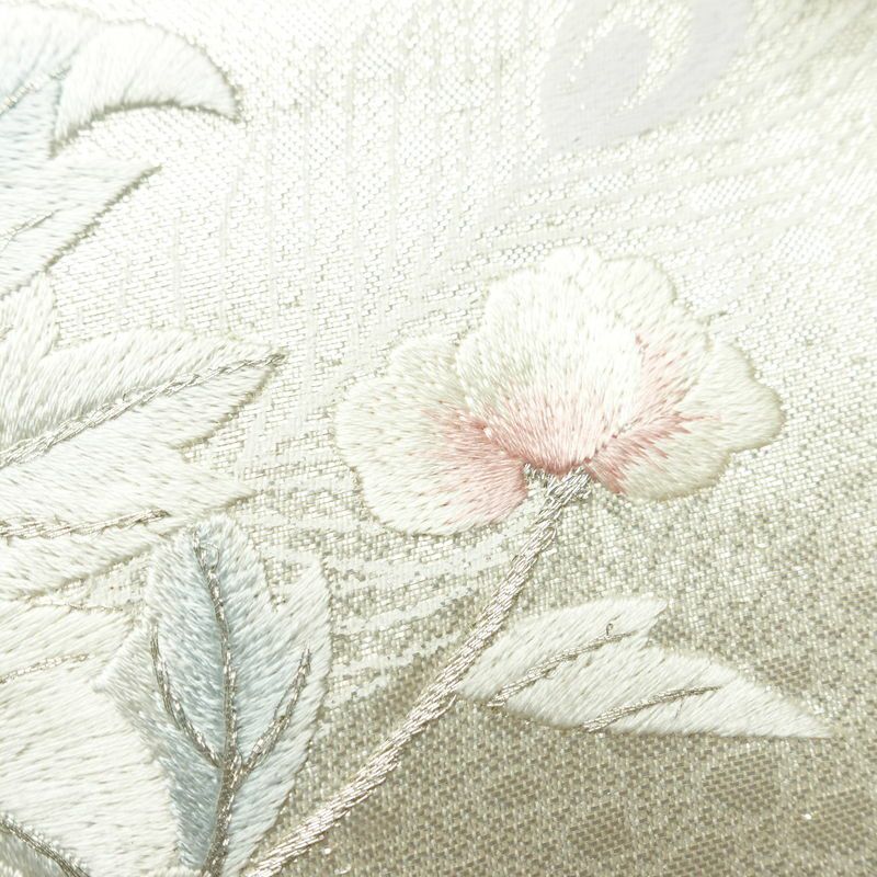 名古屋帯 太鼓柄 正絹 名古屋仕立て なごや帯 リサイクル帯 帯 刺繍 箔 金・銀_画像7