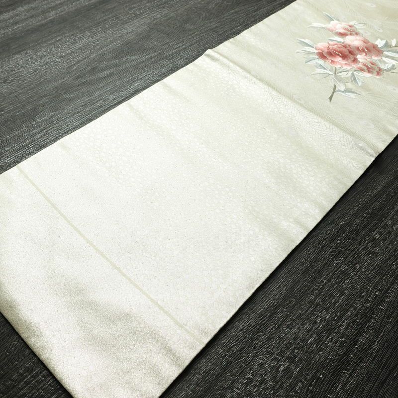 名古屋帯 太鼓柄 正絹 名古屋仕立て なごや帯 リサイクル帯 帯 刺繍 箔 金・銀_画像9