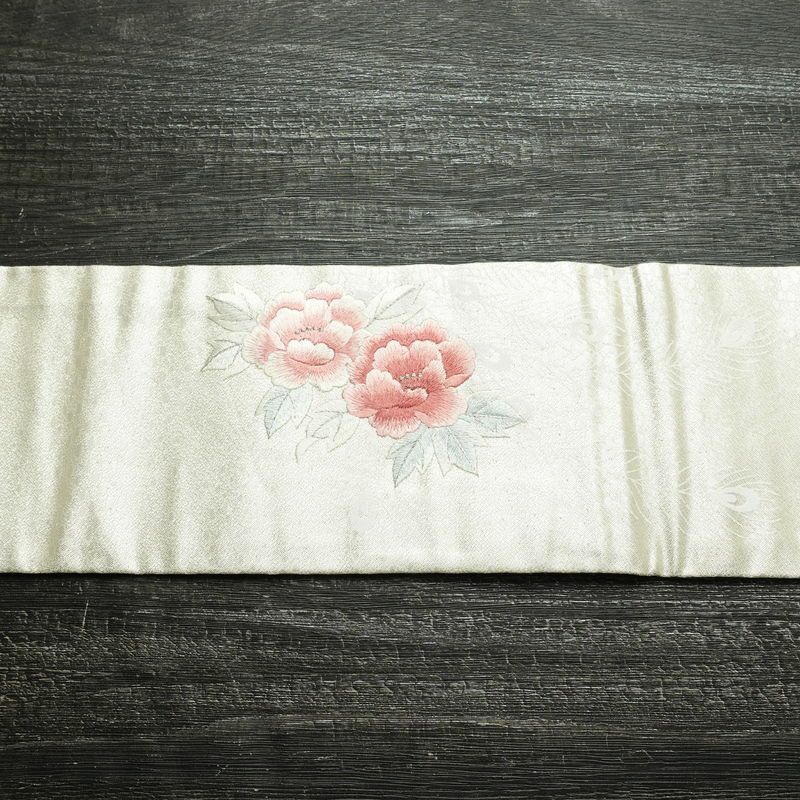 名古屋帯 太鼓柄 正絹 名古屋仕立て なごや帯 リサイクル帯 帯 刺繍 箔 金・銀_画像13