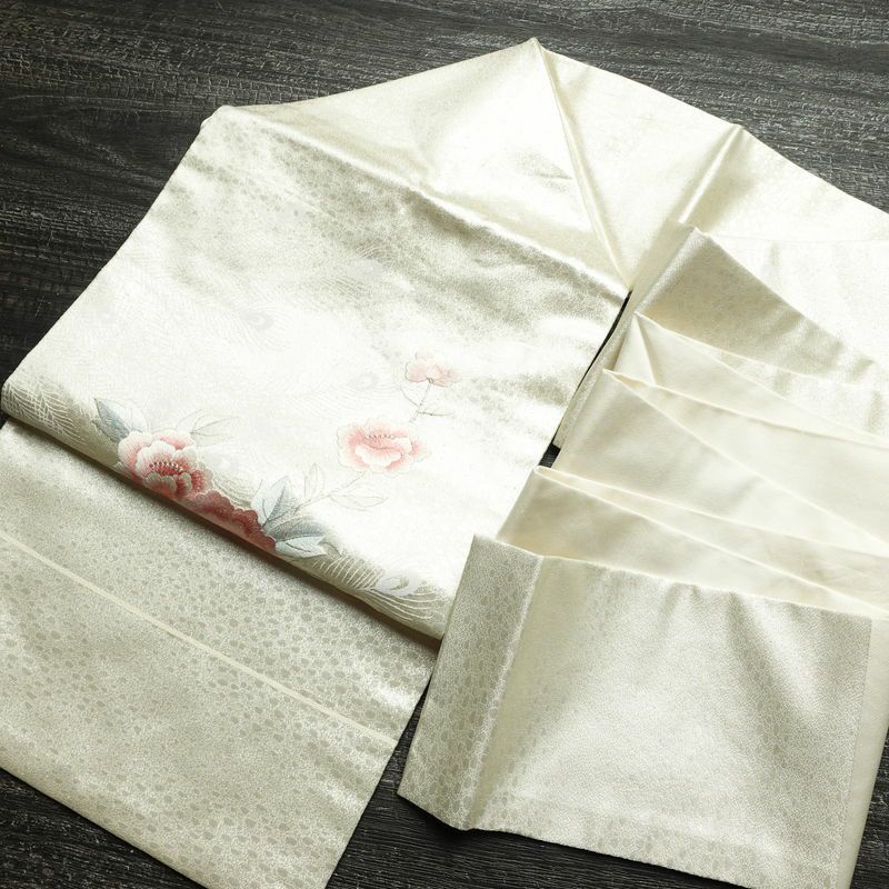 名古屋帯 太鼓柄 正絹 名古屋仕立て なごや帯 リサイクル帯 帯 刺繍 箔 金・銀_画像18