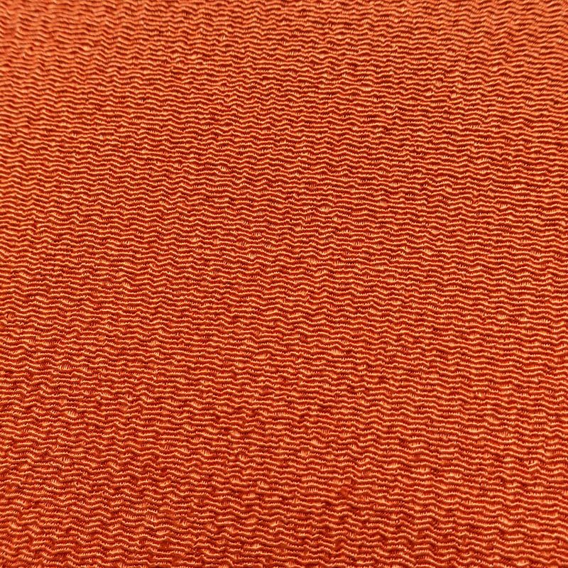 名古屋帯 全通柄 縮緬 正絹 無地 通し仕立て なごや帯 リサイクル帯 帯 シンプル 橙_画像3