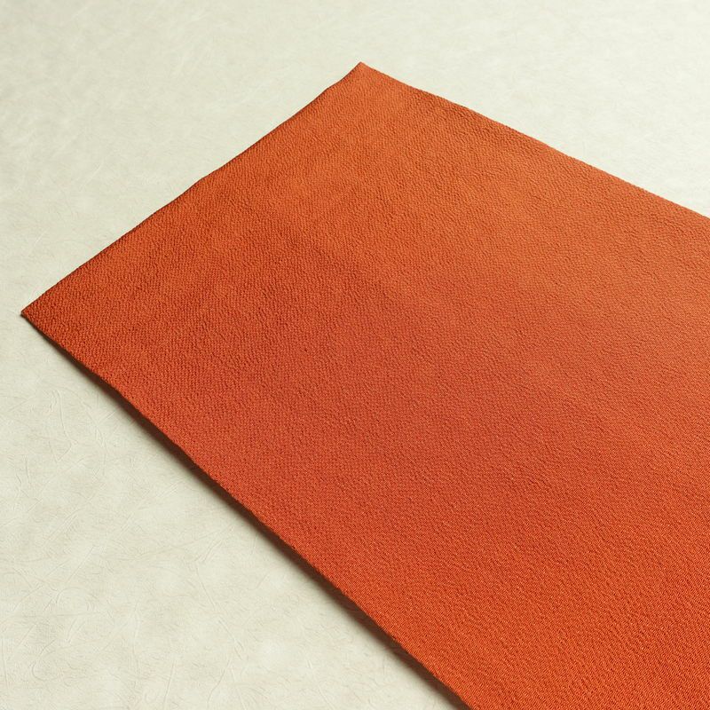 名古屋帯 全通柄 縮緬 正絹 無地 通し仕立て なごや帯 リサイクル帯 帯 シンプル 橙_画像14