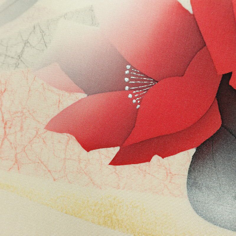 名古屋帯 太鼓柄 正絹 花柄 名古屋仕立て なごや帯 リサイクル帯 帯 銀彩 シンプル ピンク_画像5