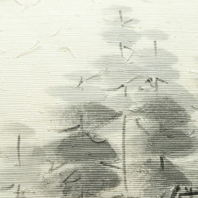 名古屋帯 髭紬 太鼓柄 良品 落款入り 正絹 風景柄 名古屋仕立て なごや帯 リサイクル帯 帯 白_画像6