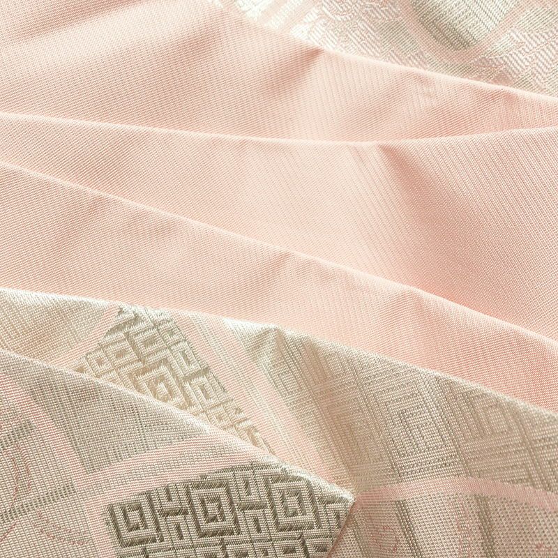 名古屋帯 六通柄 良品 正絹 古典柄 名古屋仕立て なごや帯 リサイクル帯 帯 箔 扇子 ピンク_画像16