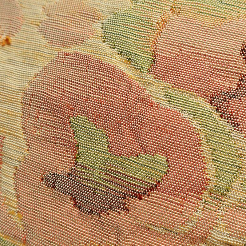 名古屋帯 六通柄 ふくれ織 正絹 花柄 通し仕立て なごや帯 リサイクル帯 帯 クリーム_画像6