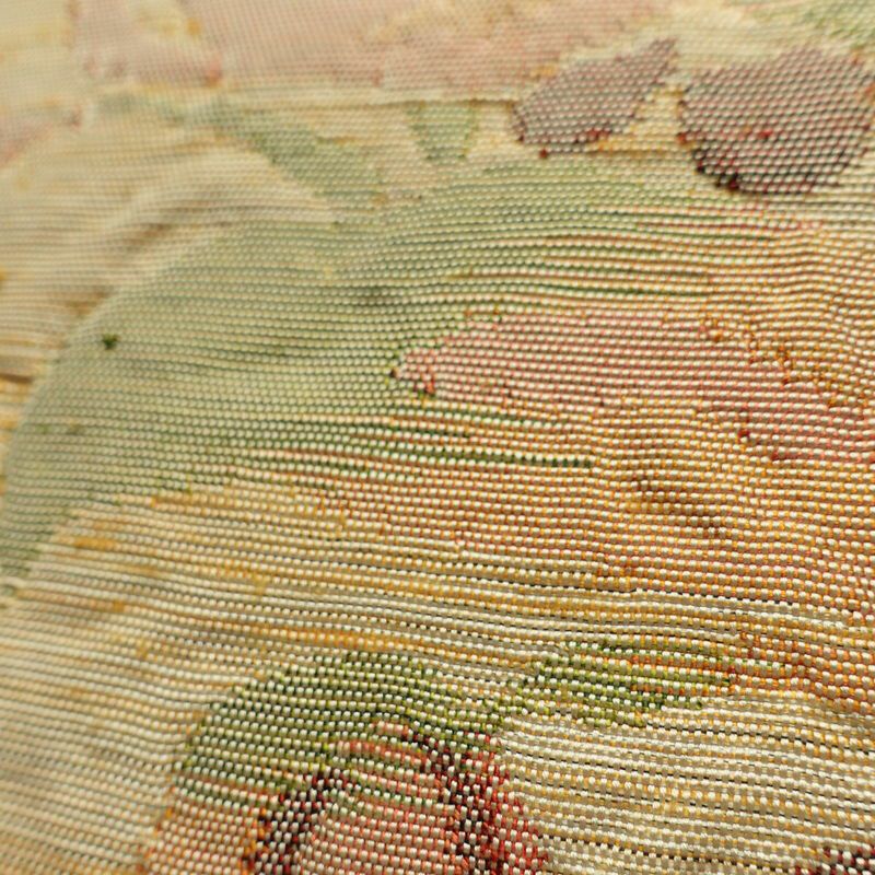 名古屋帯 六通柄 ふくれ織 正絹 花柄 通し仕立て なごや帯 リサイクル帯 帯 クリーム_画像7