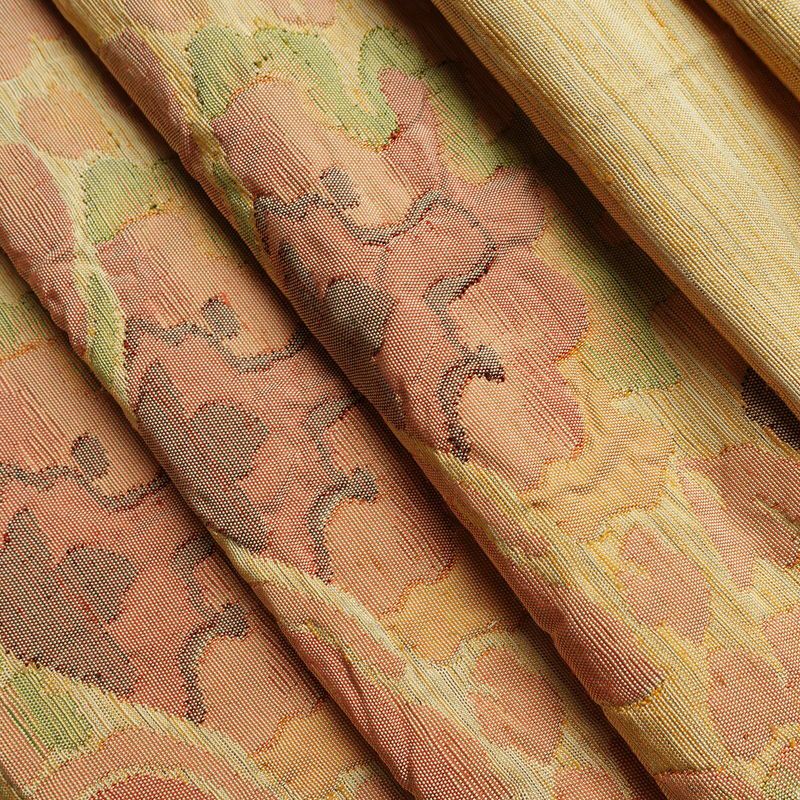 名古屋帯 六通柄 ふくれ織 正絹 花柄 通し仕立て なごや帯 リサイクル帯 帯 クリーム_画像20