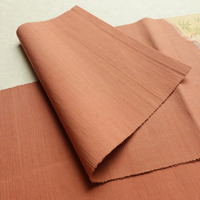 名古屋帯 太鼓柄 良品 正絹 風景柄 通し仕立て なごや帯 リサイクル帯 帯 ピンク_画像9