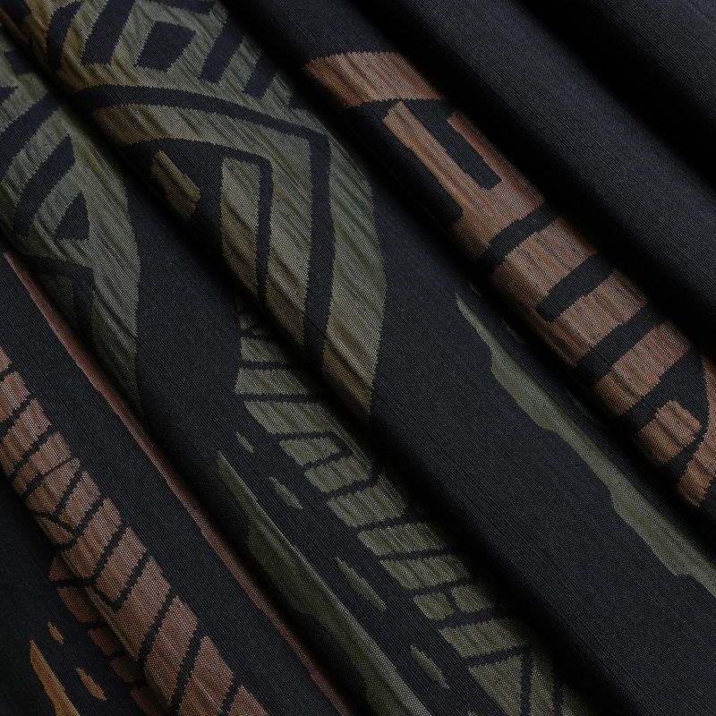 名古屋帯 六通柄 良品 ふくれ織 正絹 幾何学柄・抽象柄 通し仕立て なごや帯 リサイクル帯 帯 モダン 青・紺_画像19