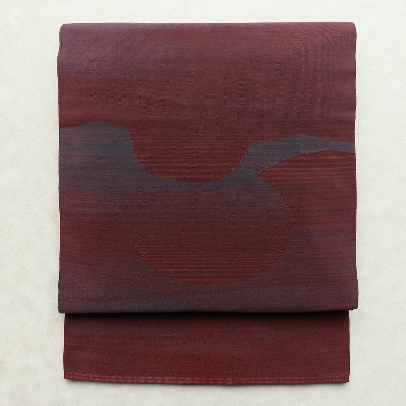 袋帯 太鼓柄 一般用 正絹 幾何学柄・抽象柄 リサイクル帯 帯 紫・藤色_画像1