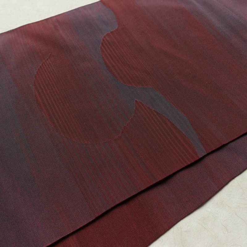 袋帯 太鼓柄 一般用 正絹 幾何学柄・抽象柄 リサイクル帯 帯 紫・藤色_画像12