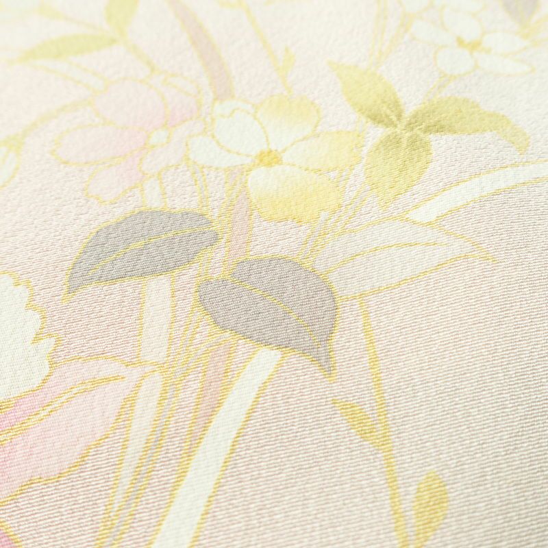 訪問着 美品 しつけ糸付き 縮緬 正絹 花柄 袷仕立て 身丈166.5cm 裄丈68cm リサイクル着物 着物 入学式 卒業式 七五三 お宮参り フォーマル 上品 ピンク_画像8