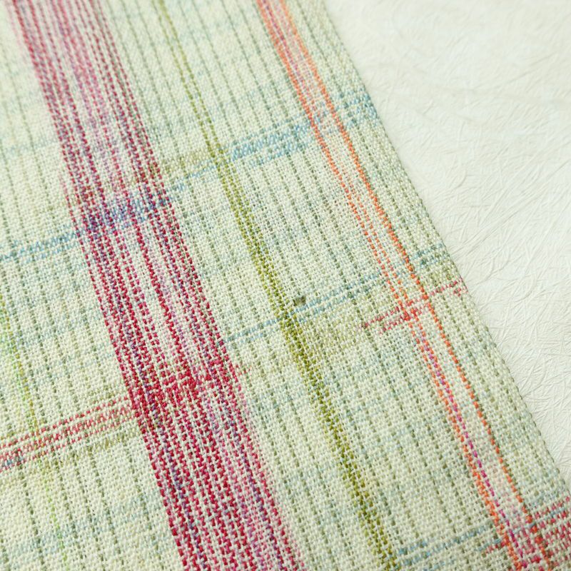 単衣 紬 バチ衿仕立て 正絹 幾何学柄・抽象柄 単衣仕立て 身丈155cm 裄丈63.5cm リサイクル着物 着物 緑・うぐいす色_画像17