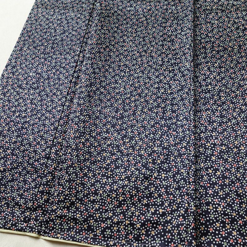 小紋 良品 しつけ糸付き ポリエステル その他の柄 袷仕立て 身丈151cm 裄丈63cm リサイクル着物 着物 青・紺_画像4