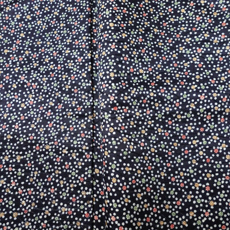 小紋 良品 しつけ糸付き ポリエステル その他の柄 袷仕立て 身丈151cm 裄丈63cm リサイクル着物 着物 青・紺_画像6