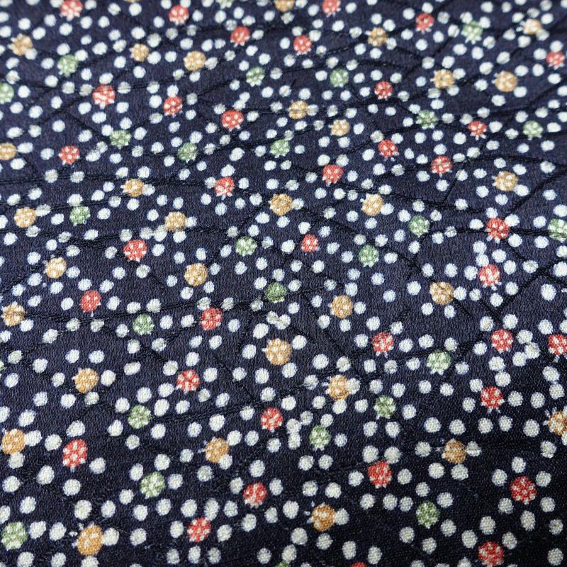 小紋 良品 しつけ糸付き ポリエステル その他の柄 袷仕立て 身丈151cm 裄丈63cm リサイクル着物 着物 青・紺_画像7