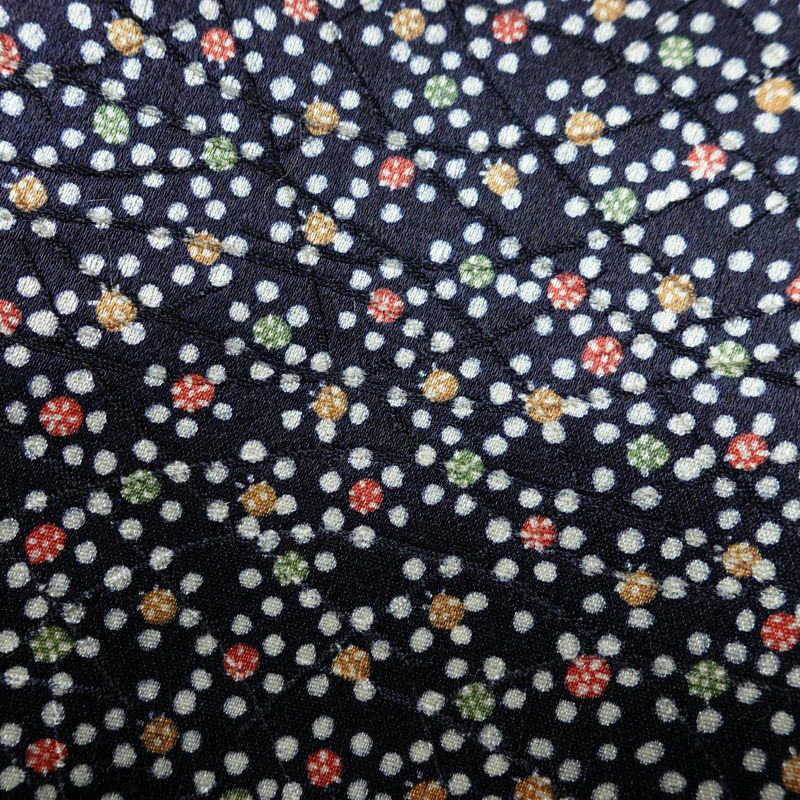 小紋 良品 しつけ糸付き ポリエステル その他の柄 袷仕立て 身丈151cm 裄丈63cm リサイクル着物 着物 青・紺_画像8