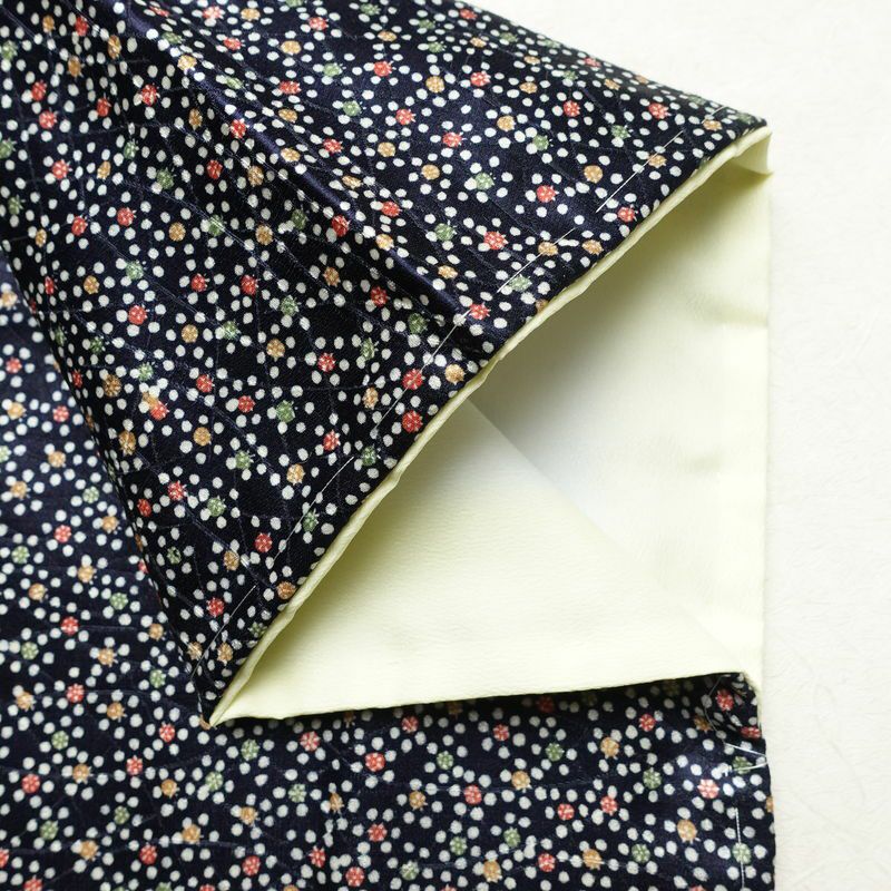 小紋 良品 しつけ糸付き ポリエステル その他の柄 袷仕立て 身丈151cm 裄丈63cm リサイクル着物 着物 青・紺_画像13