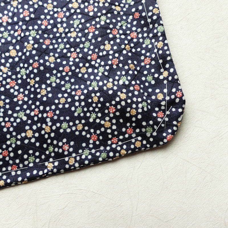 小紋 良品 しつけ糸付き ポリエステル その他の柄 袷仕立て 身丈151cm 裄丈63cm リサイクル着物 着物 青・紺_画像14