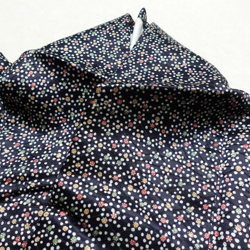 小紋 良品 しつけ糸付き ポリエステル その他の柄 袷仕立て 身丈151cm 裄丈63cm リサイクル着物 着物 青・紺_画像15
