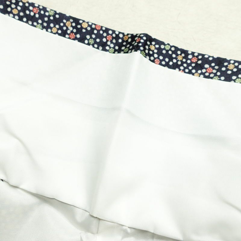 小紋 良品 しつけ糸付き ポリエステル その他の柄 袷仕立て 身丈151cm 裄丈63cm リサイクル着物 着物 青・紺_画像17