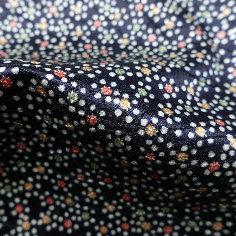 小紋 良品 しつけ糸付き ポリエステル その他の柄 袷仕立て 身丈151cm 裄丈63cm リサイクル着物 着物 青・紺_画像18