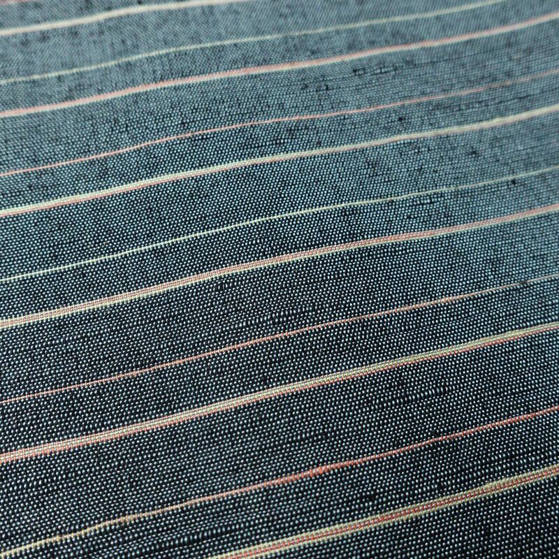 紬 しつけ糸付き 正絹 縞柄・線柄 袷仕立て 身丈162.5cm 裄丈64cm リサイクル着物 着物 青・紺_画像8