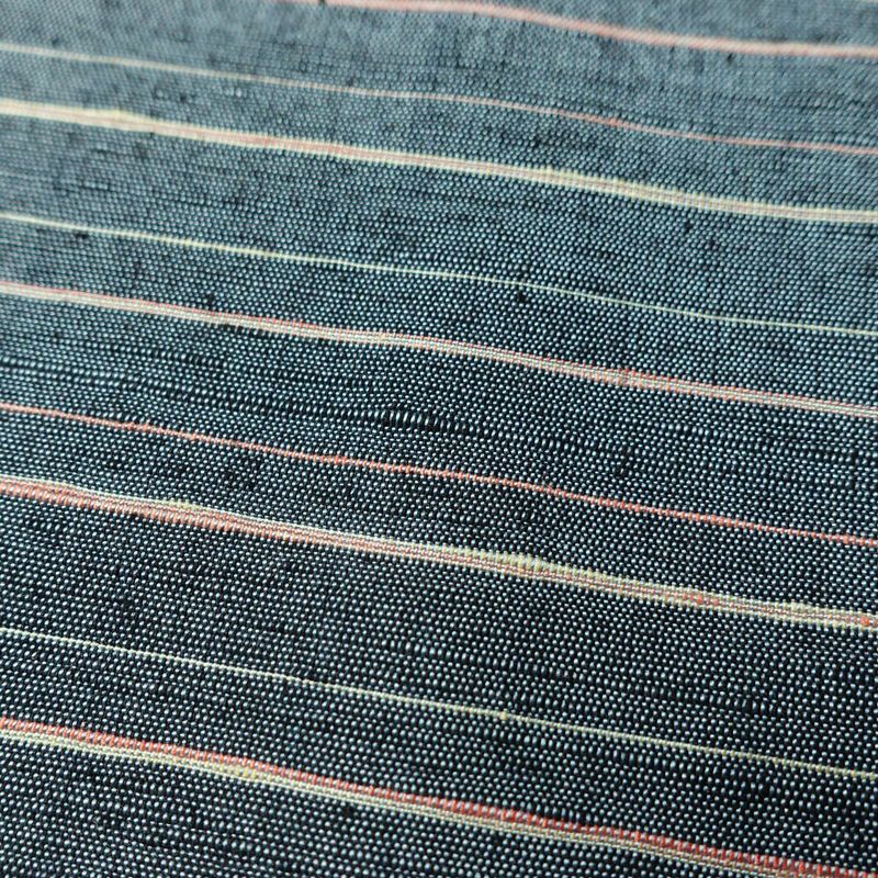 紬 しつけ糸付き 正絹 縞柄・線柄 袷仕立て 身丈162.5cm 裄丈64cm リサイクル着物 着物 青・紺_画像9