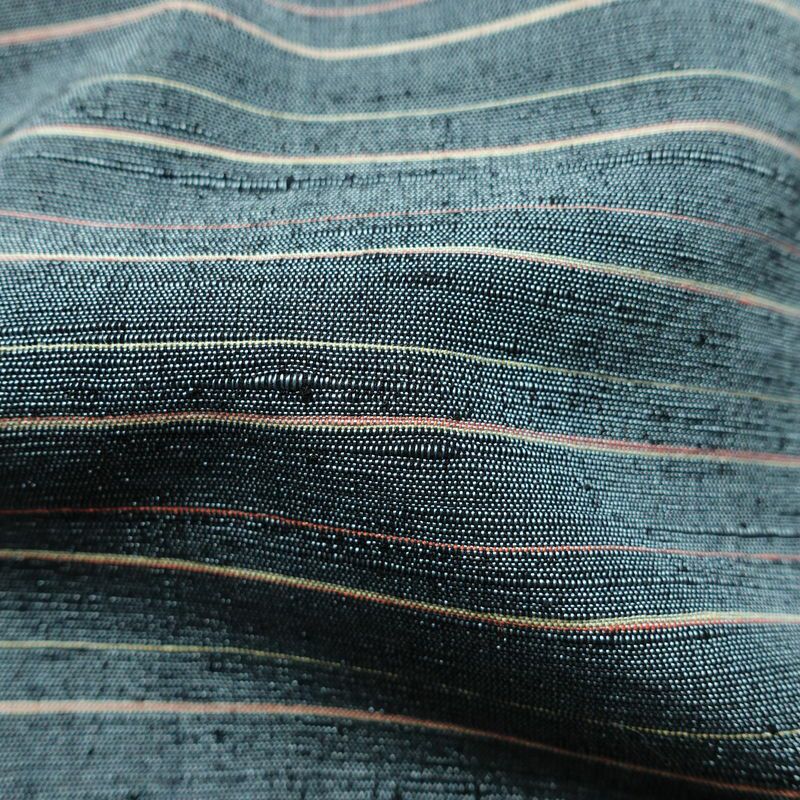 紬 しつけ糸付き 正絹 縞柄・線柄 袷仕立て 身丈162.5cm 裄丈64cm リサイクル着物 着物 青・紺_画像21