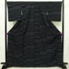 紬 良品 しつけ糸付き 正絹 幾何学柄・抽象柄 袷仕立て 身丈168cm 裄丈67cm リサイクル着物 着物 モダン 青・紺_画像1