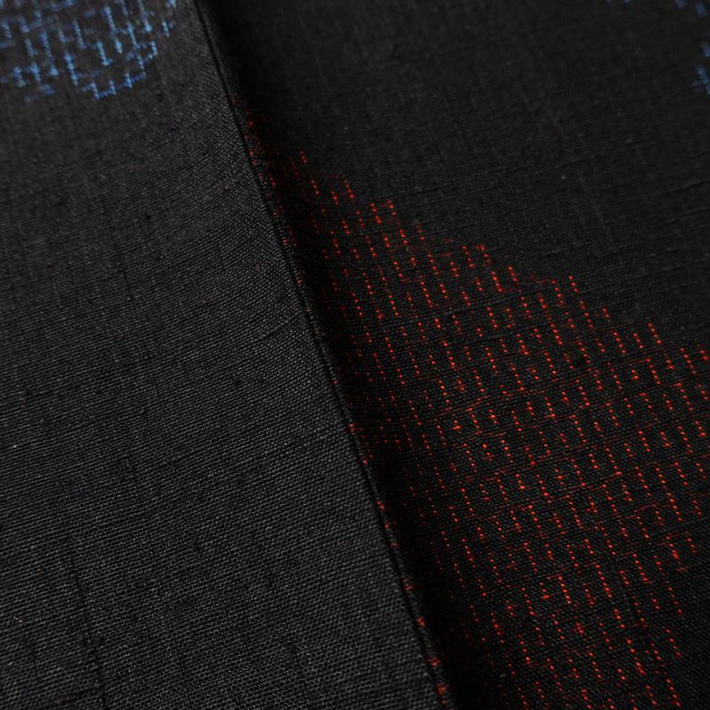 結城紬 紬 美品 はたおり娘 証紙あり しつけ糸付き 正絹 古典柄 袷仕立て 身丈163.5cm 裄丈65cm リサイクル着物 着物 黒_画像10