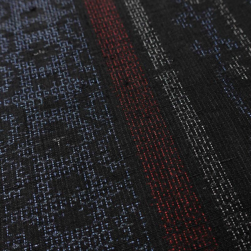 結城玉紬 紬 結城紬 良品 証紙あり 真綿手紡糸 しつけ糸付き 正絹 縞柄・線柄 袷仕立て 身丈153cm 裄丈63.5cm リサイクル着物 着物 青・紺_画像7