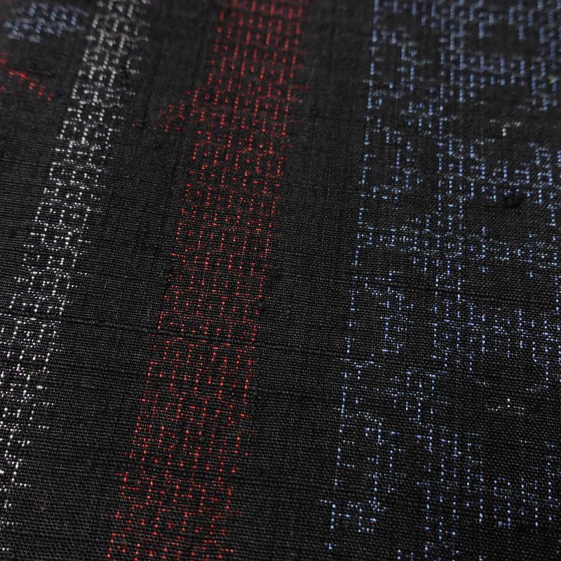 結城玉紬 紬 結城紬 良品 証紙あり 真綿手紡糸 しつけ糸付き 正絹 縞柄・線柄 袷仕立て 身丈153cm 裄丈63.5cm リサイクル着物 着物 青・紺_画像8