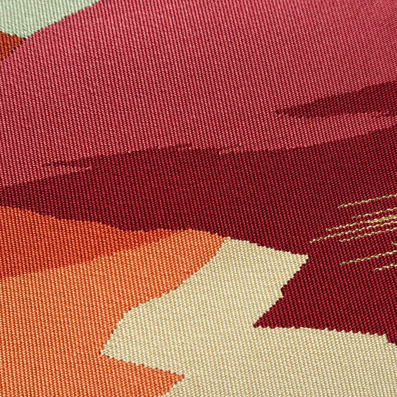 名古屋帯 太鼓柄 美品 正絹 古典柄 松葉仕立て なごや帯 リサイクル帯 帯 シンプル ベージュ_画像3