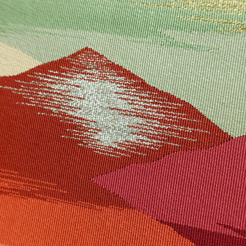 名古屋帯 太鼓柄 美品 正絹 古典柄 松葉仕立て なごや帯 リサイクル帯 帯 シンプル ベージュ_画像5