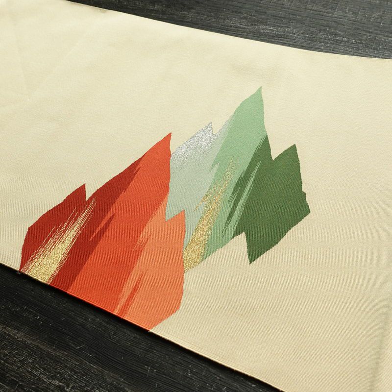 名古屋帯 太鼓柄 美品 正絹 古典柄 松葉仕立て なごや帯 リサイクル帯 帯 シンプル ベージュ_画像16