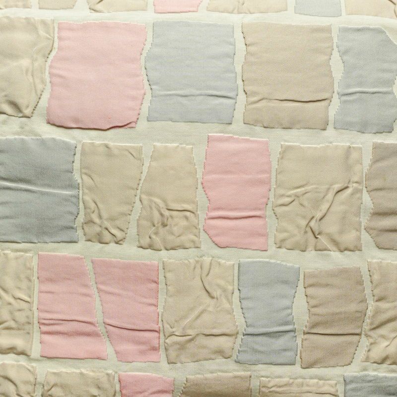 名古屋帯 太鼓柄 正絹 幾何学柄・抽象柄 通し仕立て なごや帯 リサイクル帯 帯 モダン ベージュ_画像2