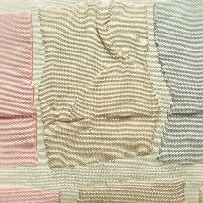 名古屋帯 太鼓柄 正絹 幾何学柄・抽象柄 通し仕立て なごや帯 リサイクル帯 帯 モダン ベージュ_画像4