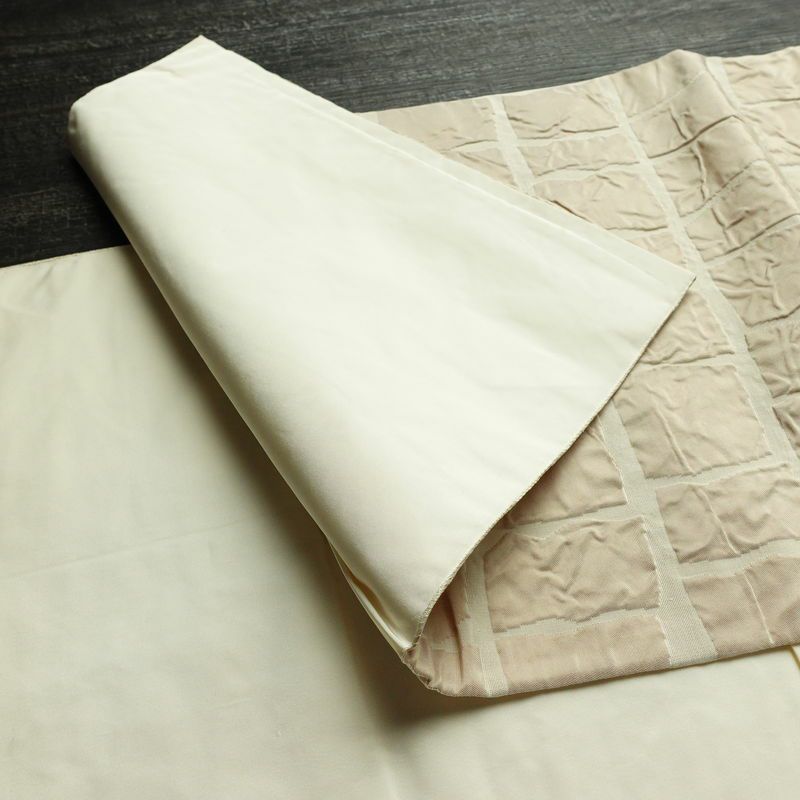 名古屋帯 太鼓柄 正絹 幾何学柄・抽象柄 通し仕立て なごや帯 リサイクル帯 帯 モダン ベージュ_画像9