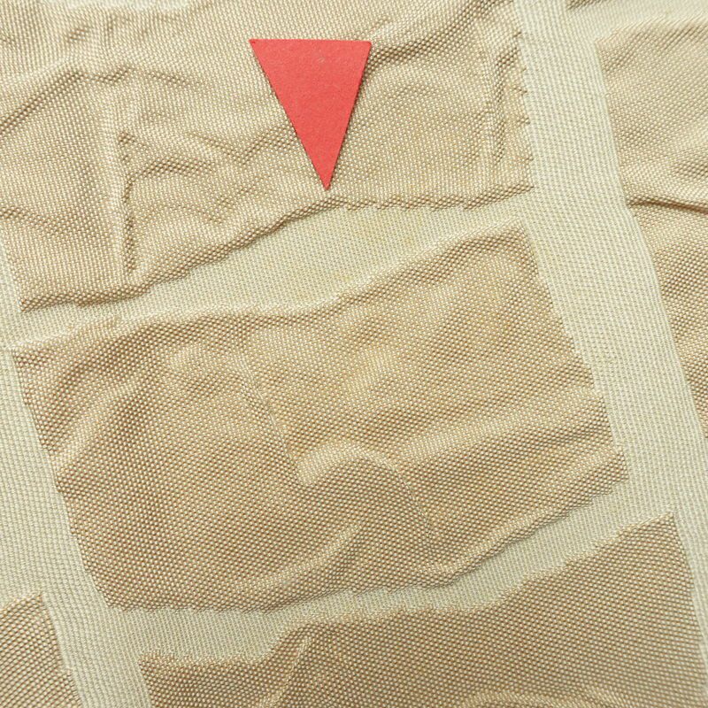 名古屋帯 太鼓柄 正絹 幾何学柄・抽象柄 通し仕立て なごや帯 リサイクル帯 帯 モダン ベージュ_画像21