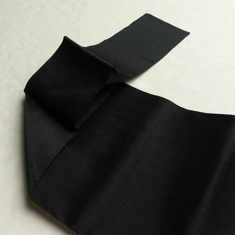 名古屋帯 六通柄 良品 正絹 花柄 松葉仕立て なごや帯 リサイクル帯 帯 黒_画像16