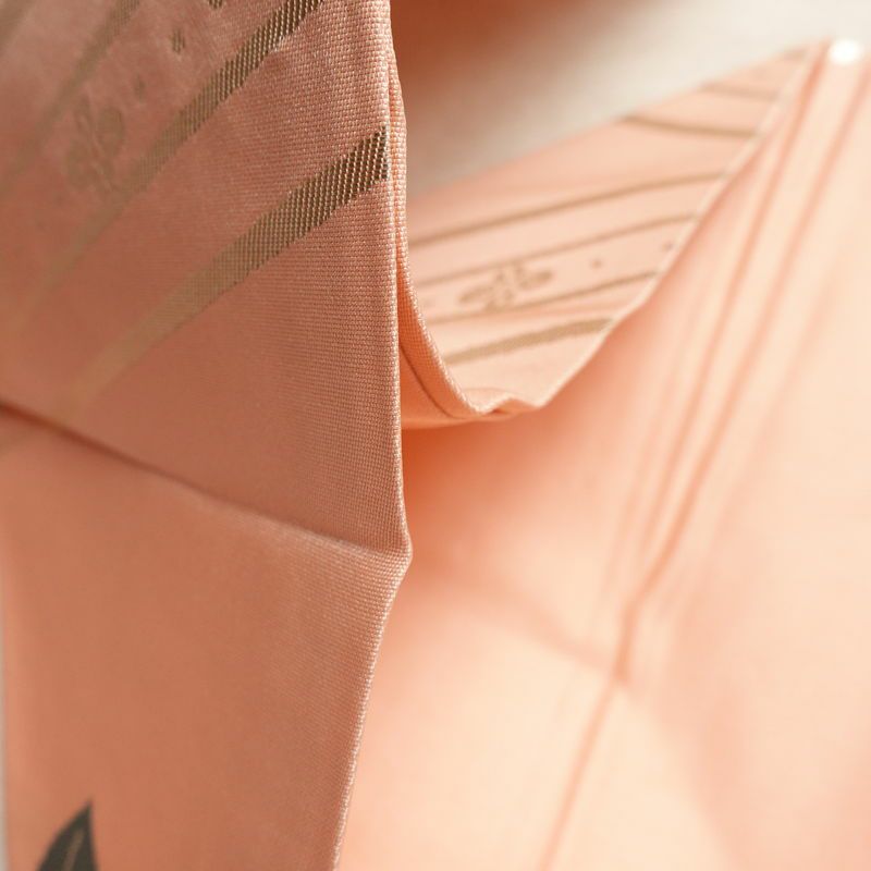 名古屋帯 六通柄 良品 正絹 花柄 名古屋仕立て なごや帯 リサイクル帯 帯 箔 ピンク_画像20