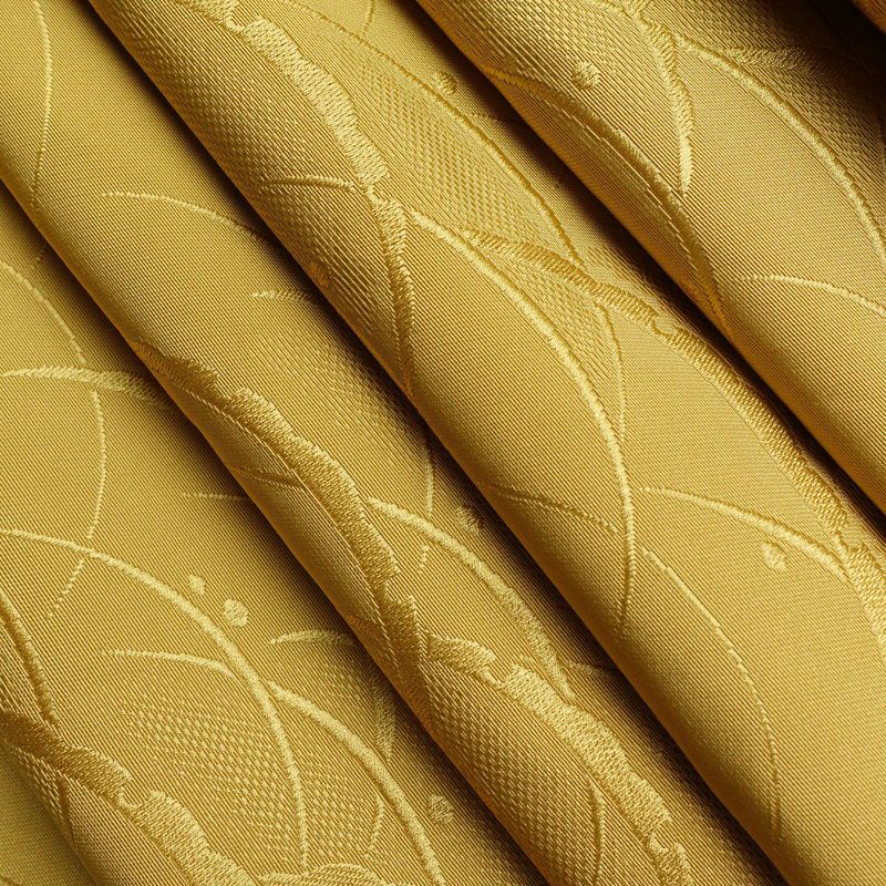 名古屋帯 全通柄 良品 正絹 木の葉・植物柄 通し仕立て なごや帯 リサイクル帯 帯 黄・黄土色_画像17