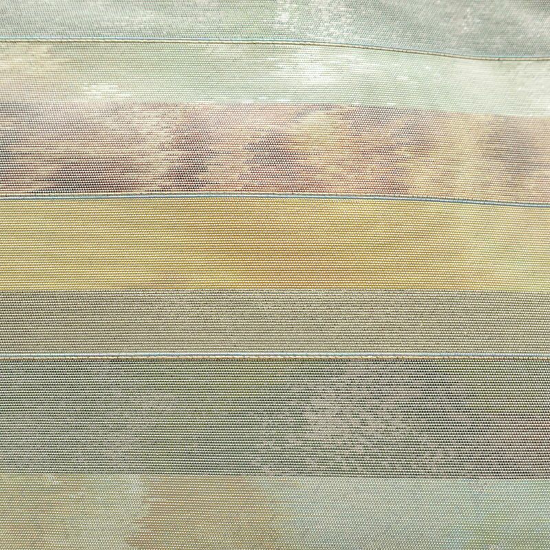 名古屋帯 太鼓柄 正絹 縞柄・線柄 名古屋仕立て なごや帯 リサイクル帯 帯 グレー_画像3